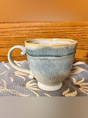 Pacifica Home Artisan Blue Reactive Glaze Drip Mug 16oz